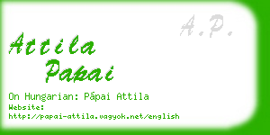 attila papai business card